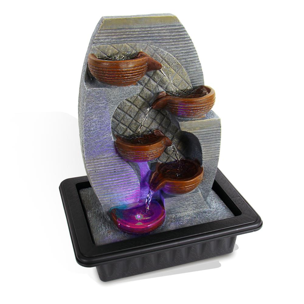 Decorative LED Tabletop Water Fountain for Home, Office, Yoga & Meditation - Relaxing Indoor Waterfall Feature with Soothing Sounds