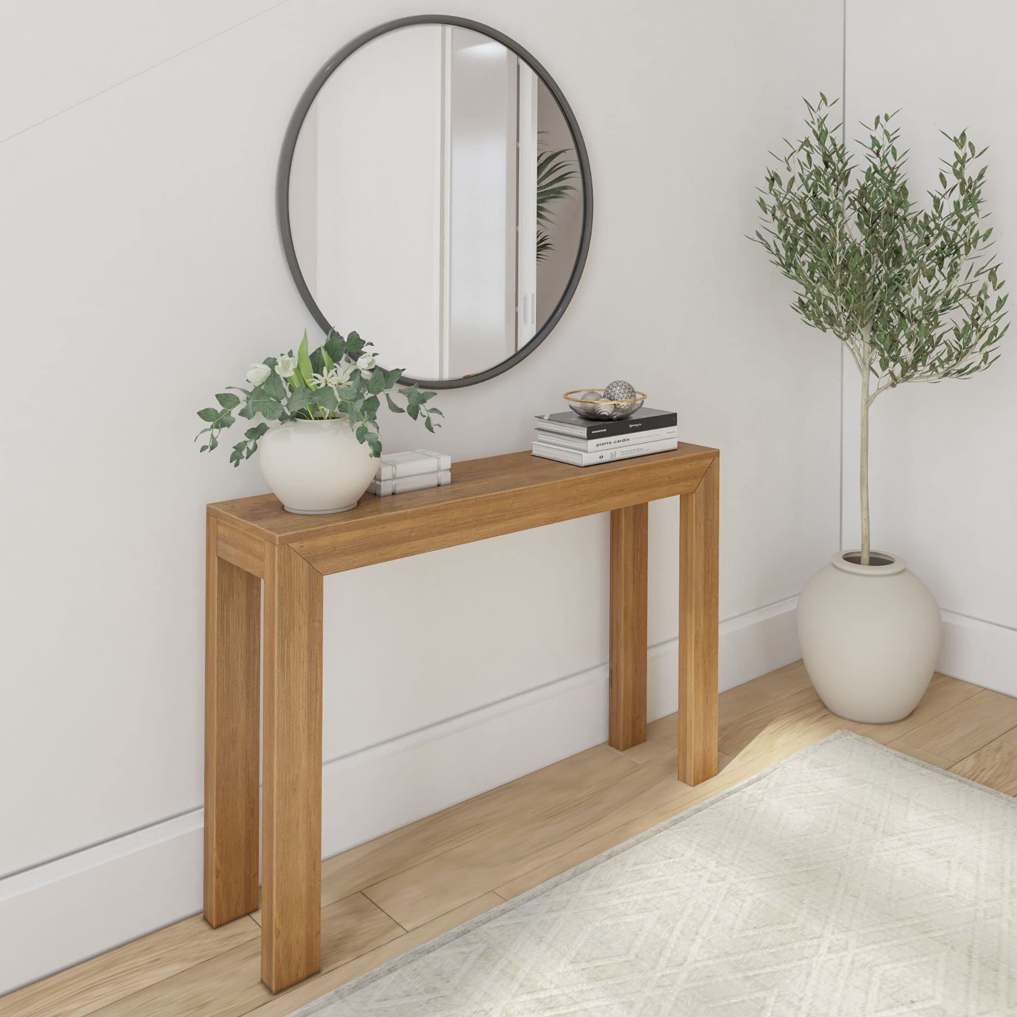 Modern Solid Wood Console Table by Plank+Beam - 46.25