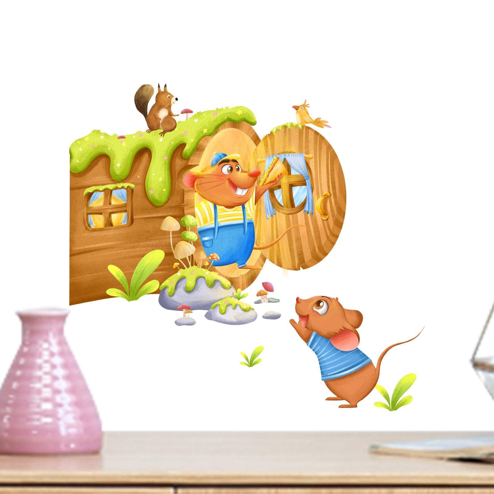 3D Mouse Hole Wall Stickers - Self-Adhesive Decals for Home Decor, Kids Room, Nursery & Playroom - Fun & Creative Wall Art for Playful Spaces