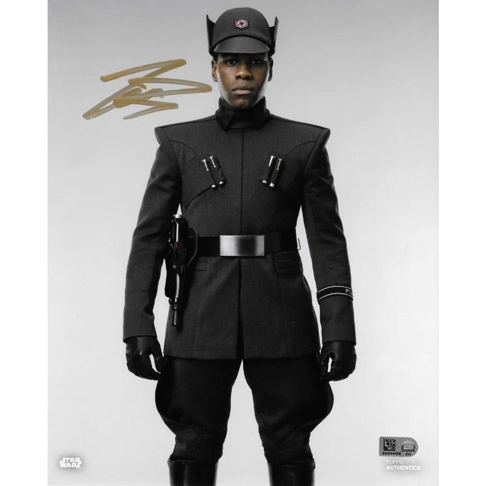 John Boyega Autographed 8x10 Photo with Topps COA - Star Wars Finn Soldier Signed Memorabilia - Perfect for Movie Collectors, Fans & Home Theater Decor