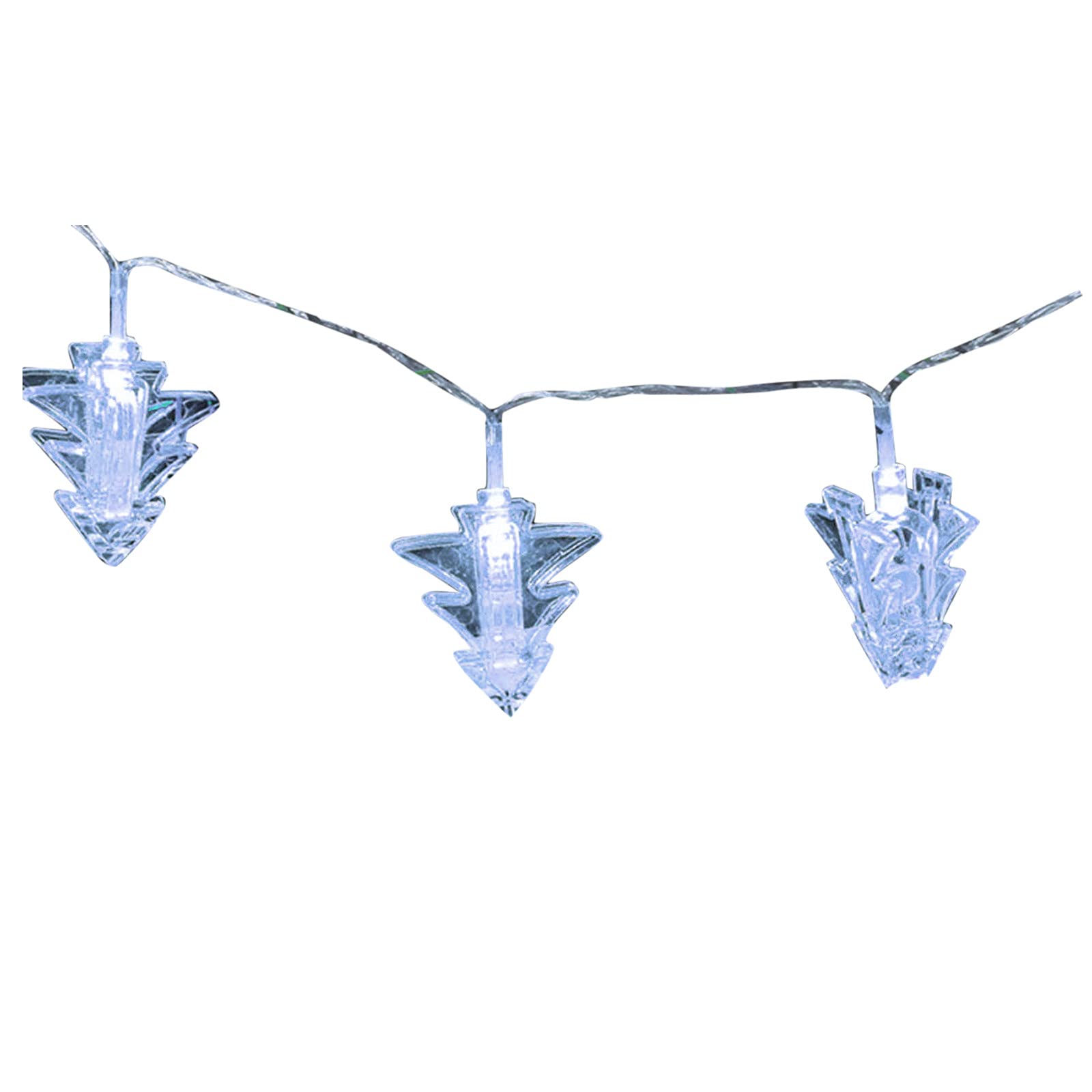 Battery Operated LED Christmas Tree String Lights - 10 Pack White Pine Tree Shaped Fairy Lights for Indoor Outdoor Holiday Decorations, Porch, Party, Gifts & Home Decoration