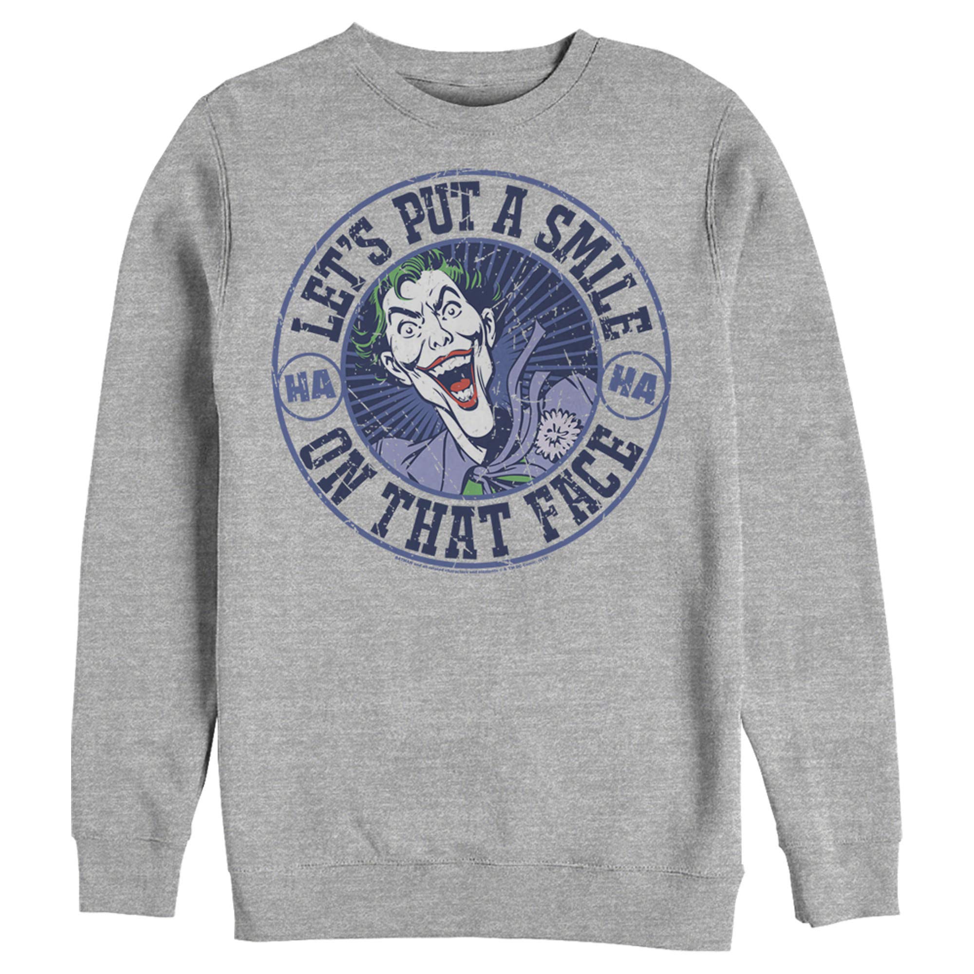 Batman Joker 'Let's Put a Smile On That Face' Men's Graphic Sweatshirt | DC Comics Superhero Hoodie for Casual Wear & Cosplay