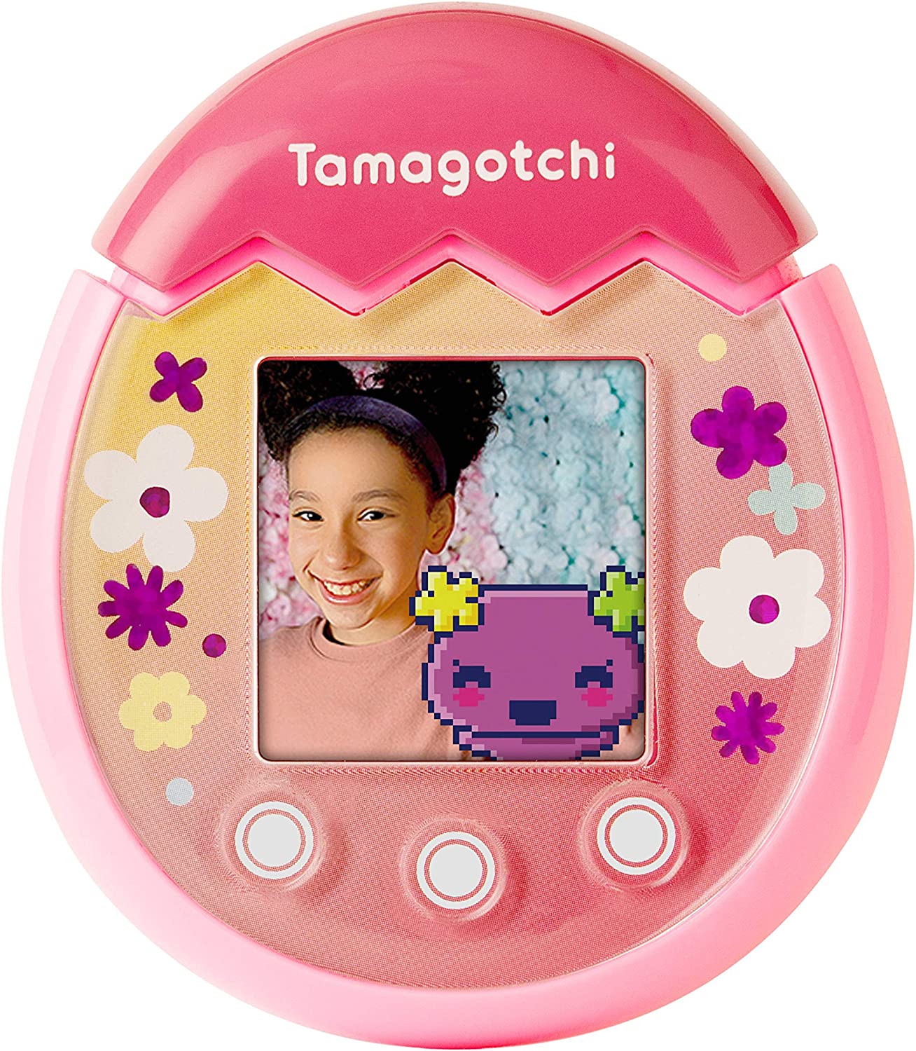 Tamagotchi Pix Virtual Pet - Floral Pink Edition | Interactive Digital Pet for Kids & Adults | Perfect for Gifts, Collectors & Nostalgic Gamers