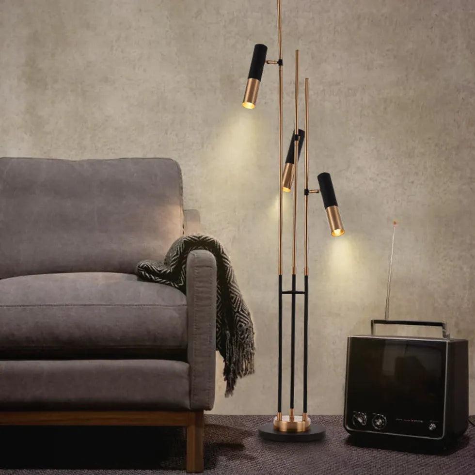 3-Head Adjustable Modern Floor Lamp with LED Bulbs - Bright Lighting for Living Room, Bedroom, or Office - Perfect for Reading, Working, and Home Decor