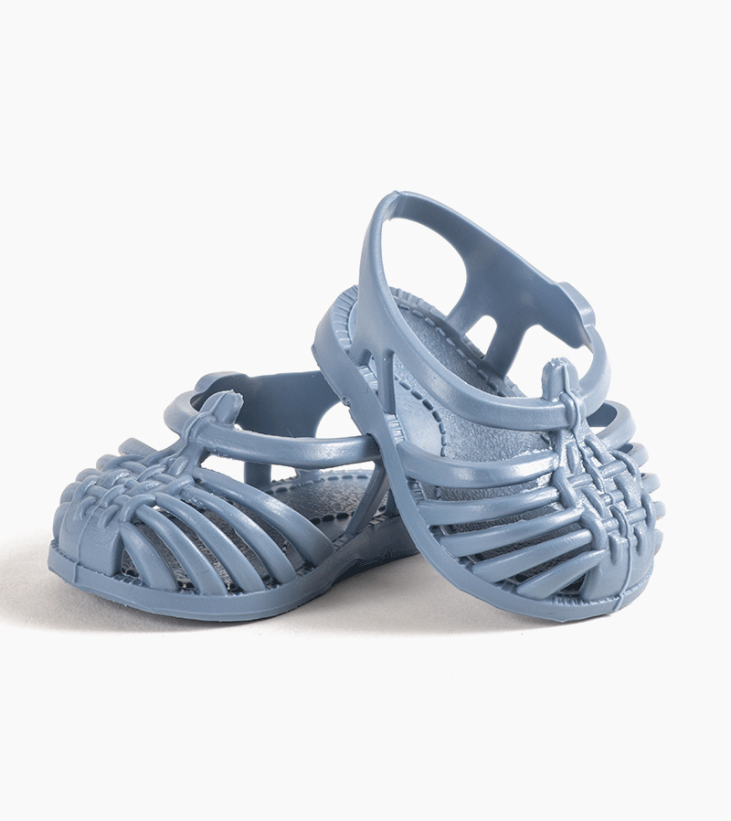 Minikane Light Blue Jelly Sandals for Baby Dolls - Soft & Durable Doll Accessories for Playtime, Collecting & Display