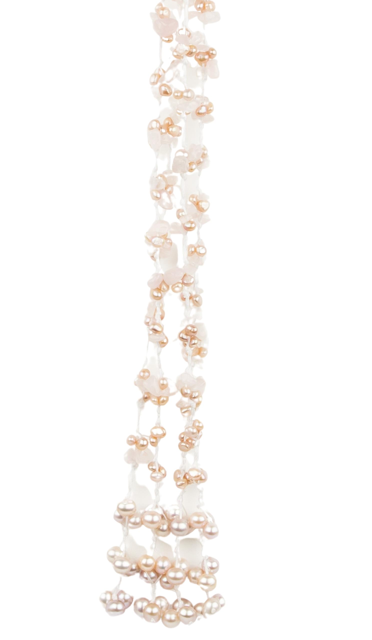 HinsonGayle 2-Strand Gemstone & Genuine Freshwater Pearl Lariat Necklace - 8 Color Options for Women, Elegant Layered Jewelry Gift for Birthday, Anniversary & Special Occasions