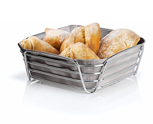KitchenCuisine Large Wire Bread Basket with Taupe Insert - Perfect for Serving Bread, Pastries, and Fruits at Parties, Restaurants, and Home Dining