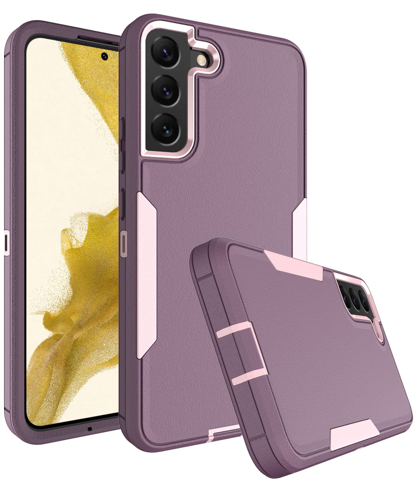 **Dahkoiz Samsung Galaxy S22 Plus Case - Shockproof Silicone Rubber Cover with Dust-Proof Ports | Full Body Protection for Galaxy S22 Plus 5G | Purple | Perfect for Outdoor, Travel & Daily Use**