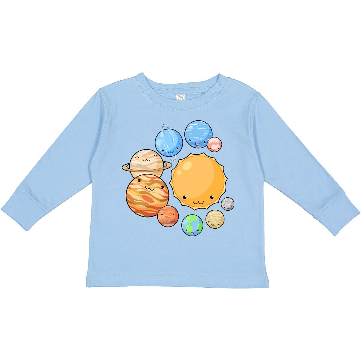 Inktastic Cute Sun and Planets Toddler Long Sleeve T-Shirt - Space Themed Kids Clothing for Boys & Girls - Perfect for School, Playdates & Family Outings