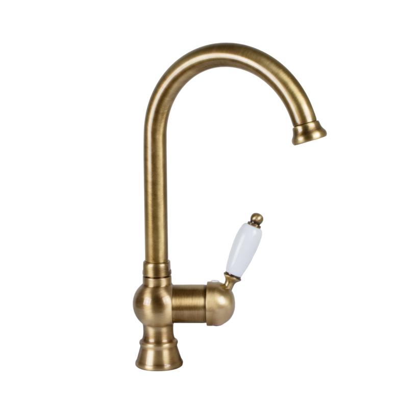 Nottingham Swan Neck Kitchen Faucet in Bronze - Perfect for Modern and Vintage Style Kitchens