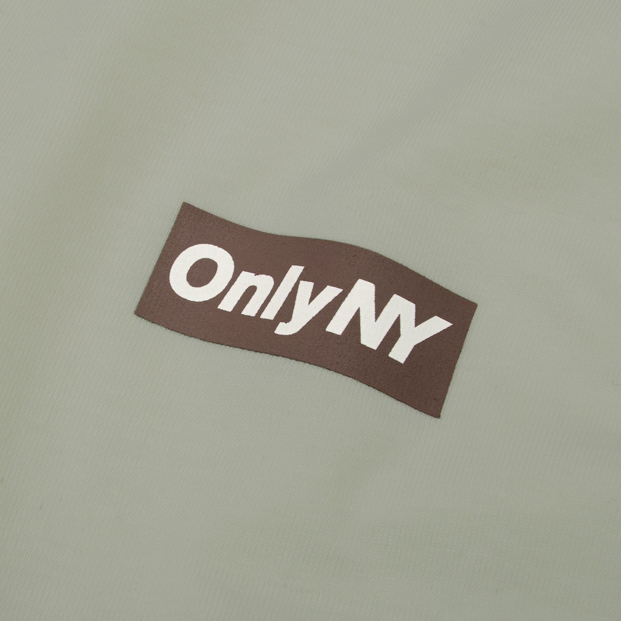 Only NY Block Logo Long Sleeve T-Shirt for Men - Light Sage/Brown - Casual Streetwear Essential for Everyday Wear & Urban Fashion