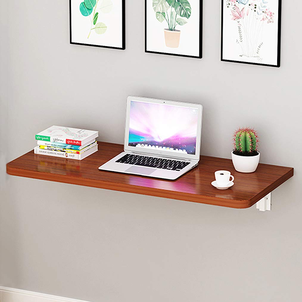 HORV Floating Drop-Leaf Folding Desk - Space Saving Wall Mounted Hanging Table for Kitchen, Study, Bedroom, Bathroom, Office & Balcony | Compact Fold Down Dining Table for Small Apartments, Tiny Homes & Studio Living