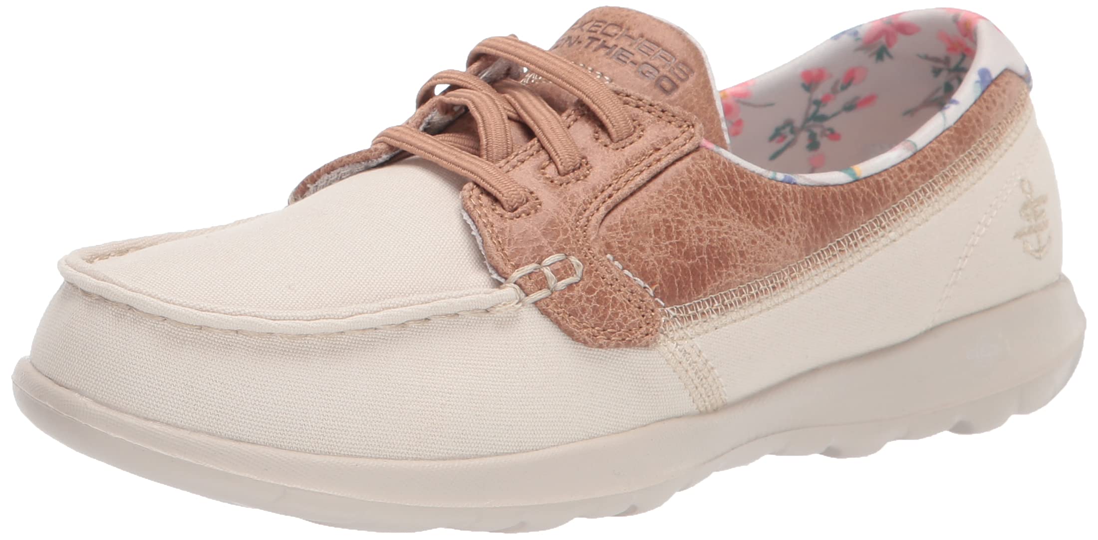 Skechers Women's Go Walk Lite - Comfortable Canvas Boat Shoes for Walking, Travel & Casual Wear | Slip-On Loafers with Cushioned Insoles | Lightweight & Breathable for Everyday Use
