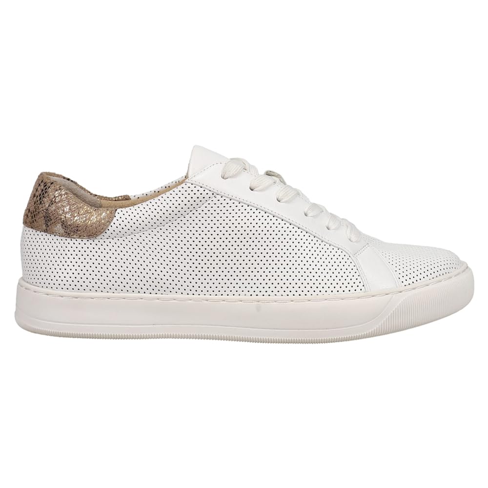 VANELi Women's Coyle Perforated Lace Up Sneakers - Breathable Casual Walking Shoes in Off White | Comfortable for Work, Travel & Everyday Wear