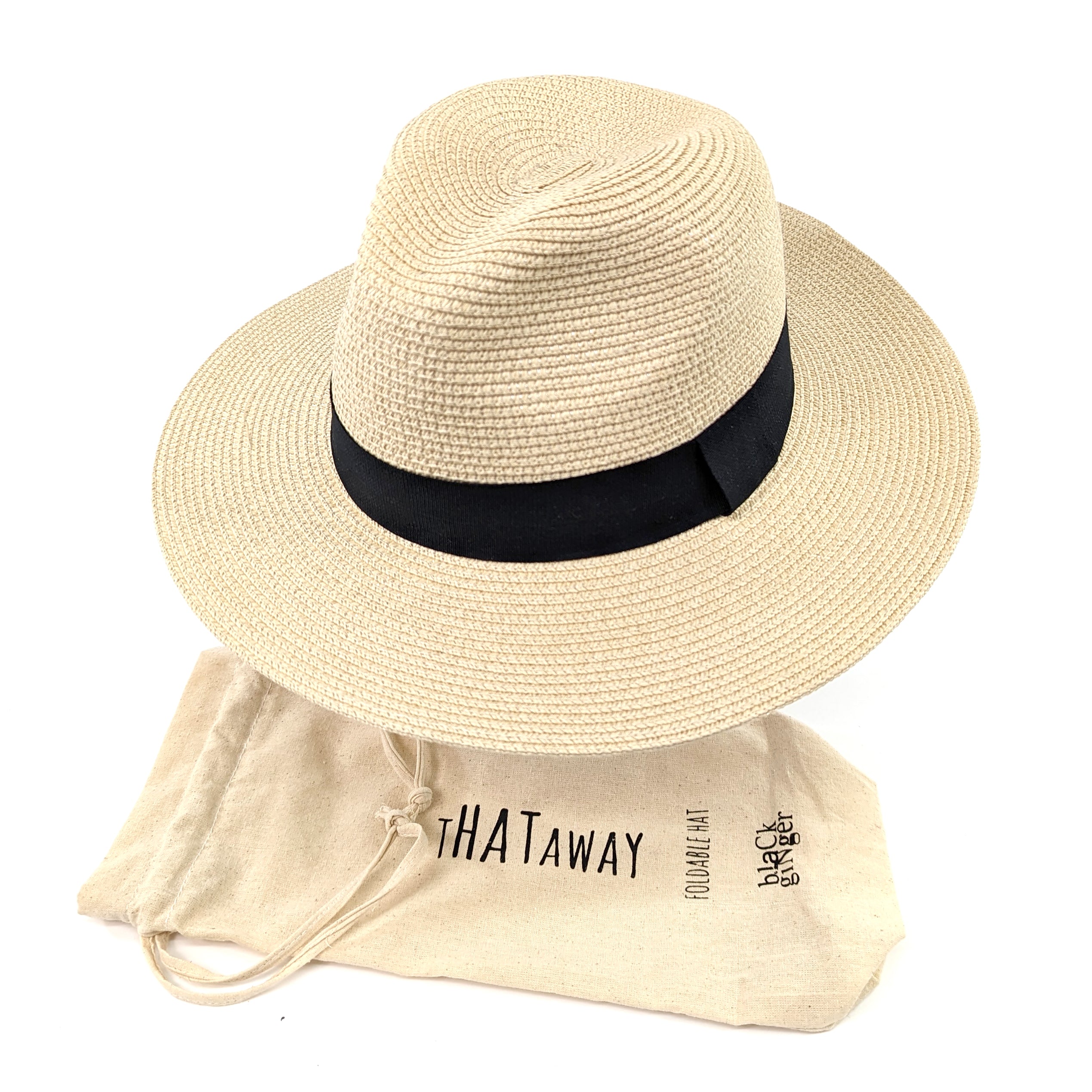 Foldable Panama Sun Hat for Women & Men - 55cm Wide Brim UV Protection Travel Hat - Perfect for Beach, Vacation, and Outdoor Activities