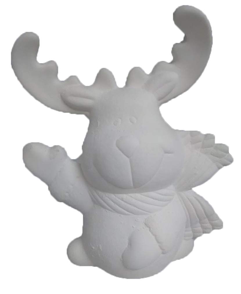 Comet Reindeer 7-inch Ceramic Bisque Unpainted Ornament - DIY Christmas Craft Project for Kids & Adults - Perfect for Holiday Decorations, Gift Painting Parties & Classroom Activities
