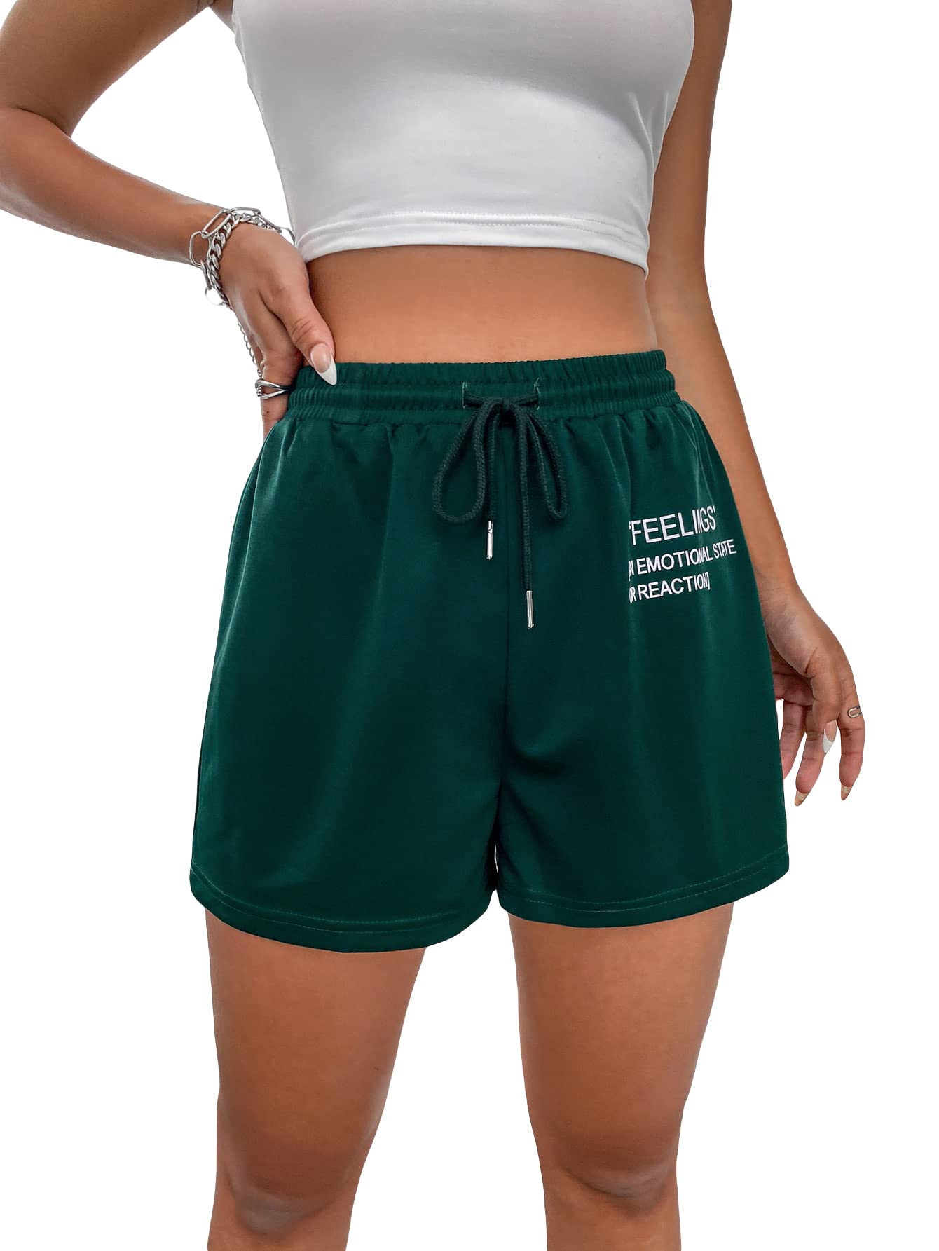 MakeMeChic Women's Casual Drawstring Waist Sweat Shorts - Comfortable Running & Athletic Shorts for Yoga, Gym, Lounge & Summer Outfits