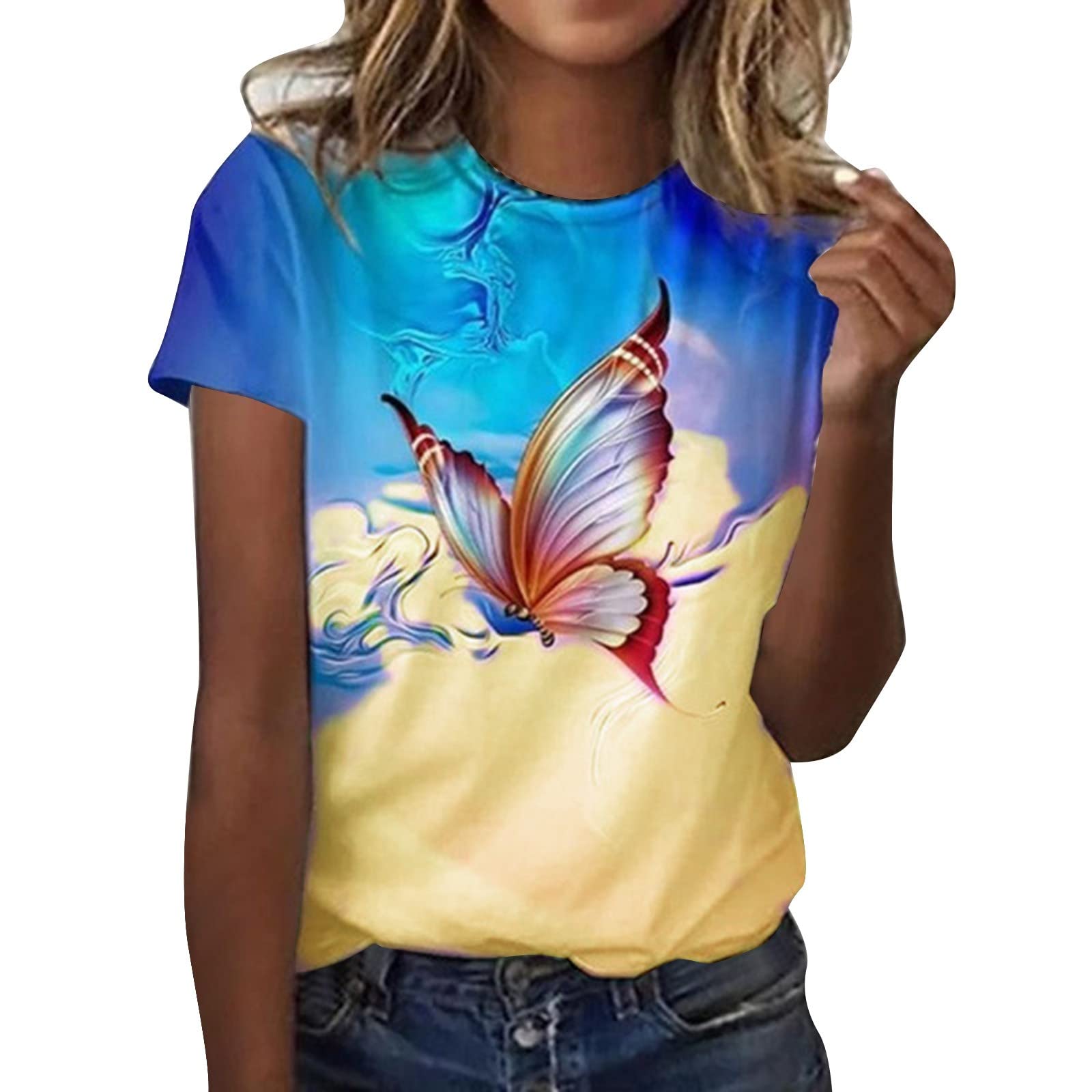 Women's Cute Summer Tops - Plus Size Short Sleeve O-Neck Printed T-Shirts & Blouses | Casual Wear, Beach Outfits, and Everyday Fashion