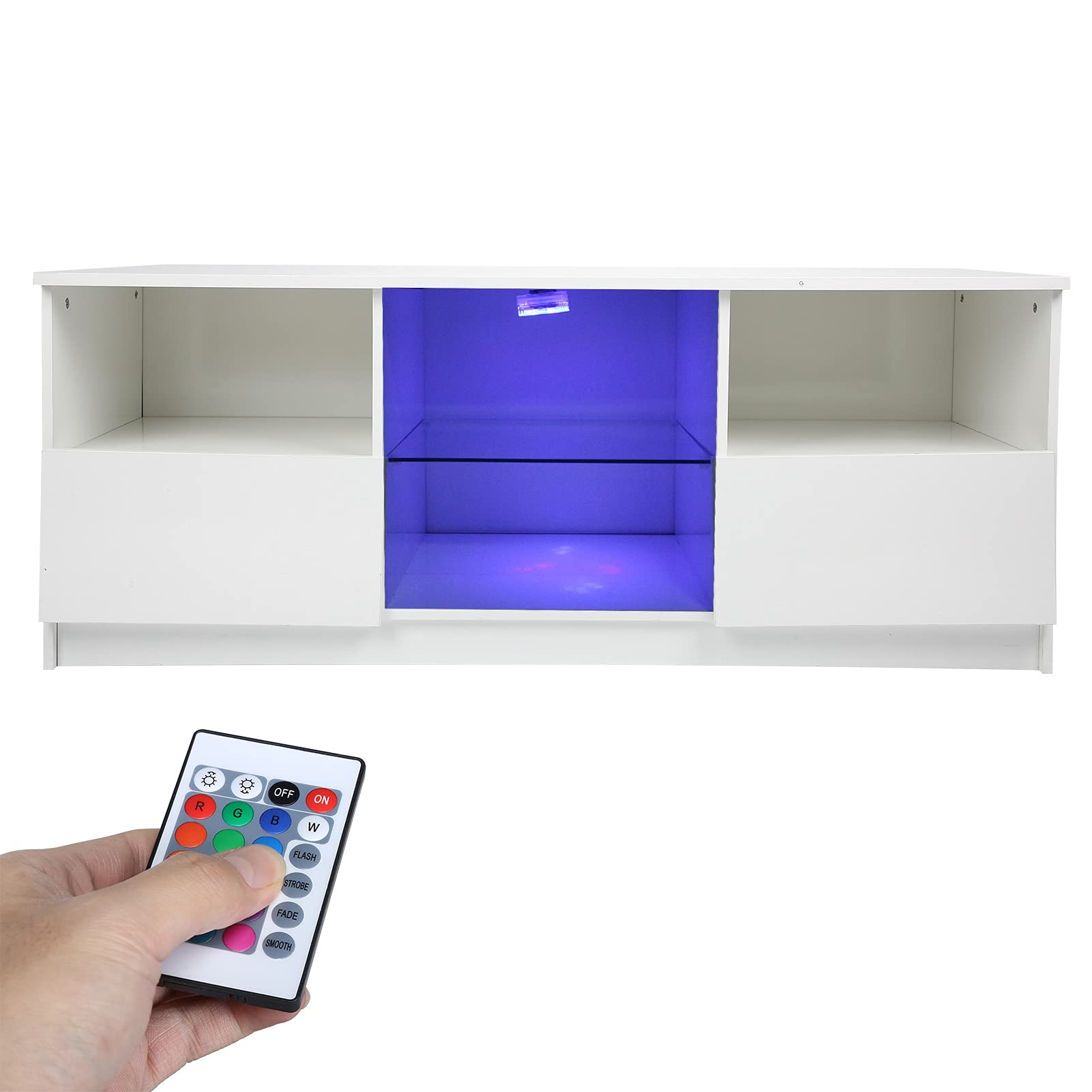 Modern LED TV Stand with 16-Color Lighting - 47.2