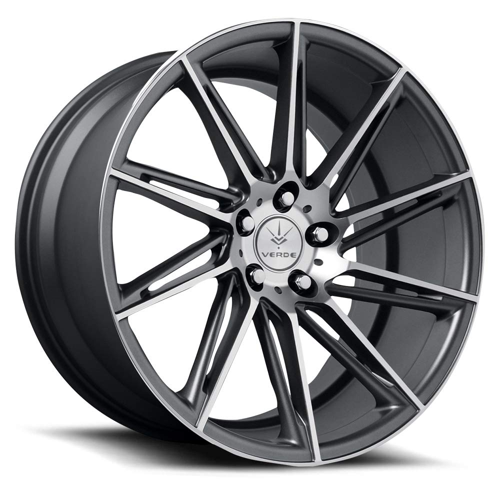 Verde V25 Quantum Matte Graphite Machined Wheel 19x9.5 5x112 +36mm Offset - Premium Alloy Rims for Audi, BMW, Mercedes - Perfect for Street Performance & Custom Car Builds