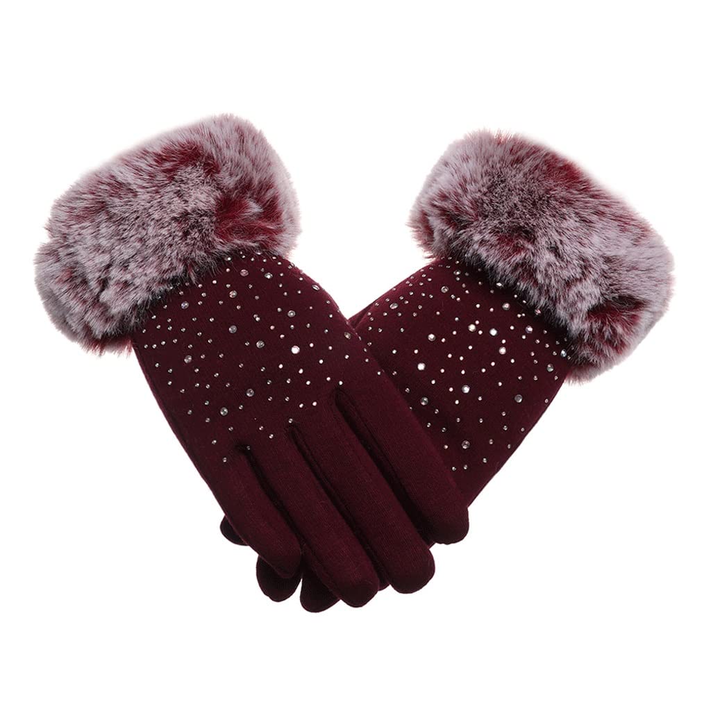 Women's Fashion Touch Screen Winter Gloves - Soft Velvet Lined, Thickened Warm Thermal Driving & Ski Mittens - Windproof for Cold Weather (One Size) | Perfect for Driving, Skiing, Snowboarding & Outdoor Winter Activities
