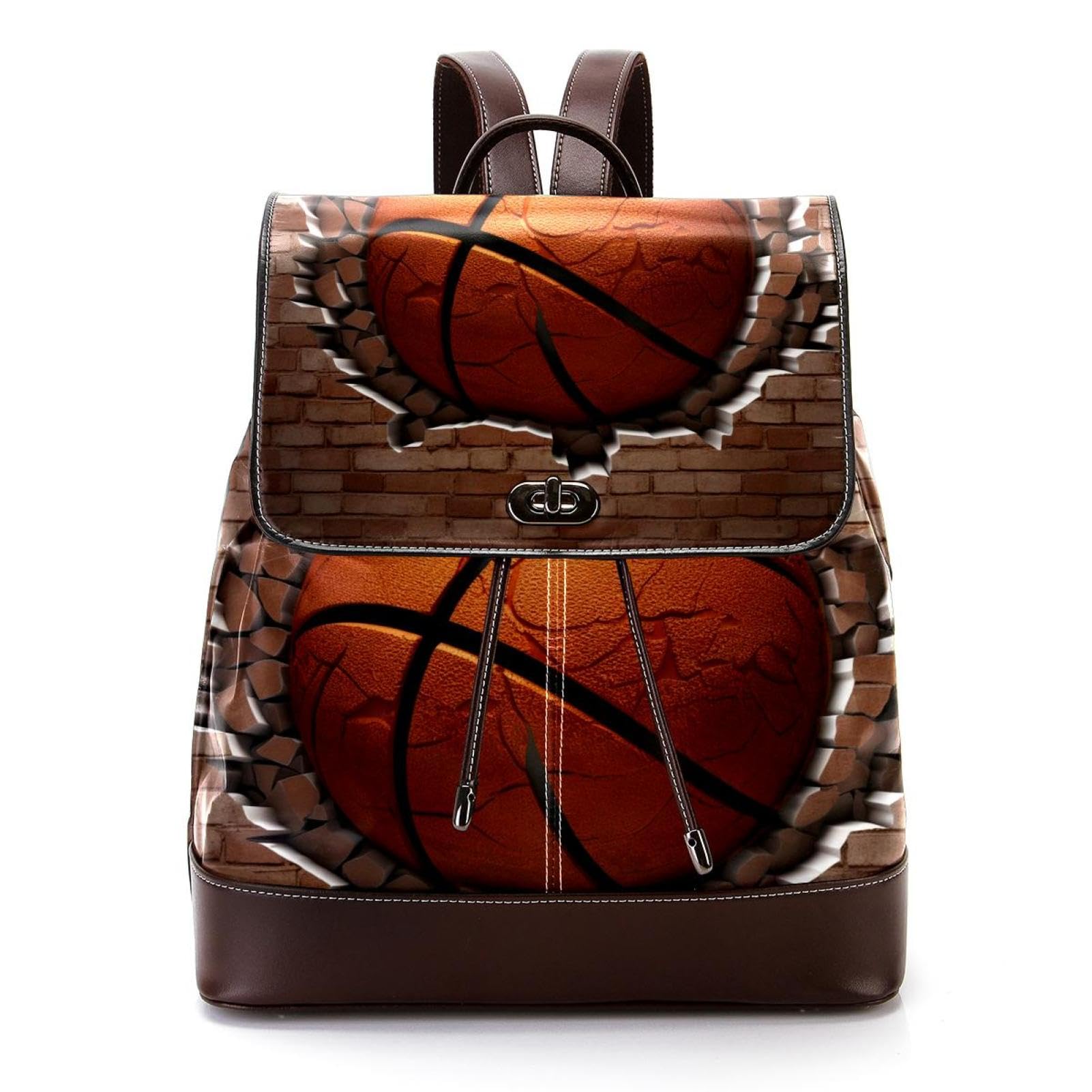 Stylish Travel Backpack for Women & Men - Durable Basketball Wall Texture Design - Perfect for Hiking, Gym, School & Everyday Use