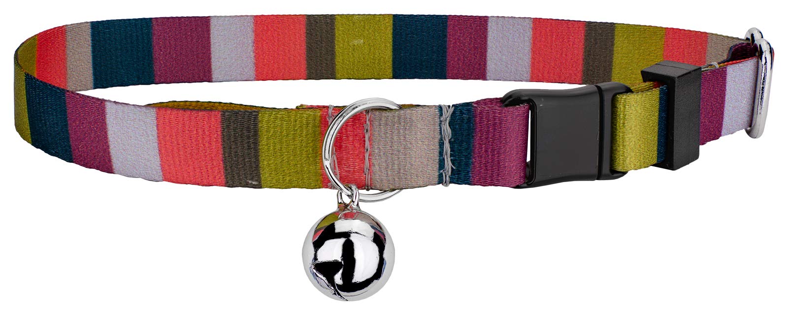 Country Brook Petz - Striped Cat Collar with Bell | Adjustable Breakaway Safety Collar for Kittens & Adult Cats | Perfect for Indoor & Outdoor Use