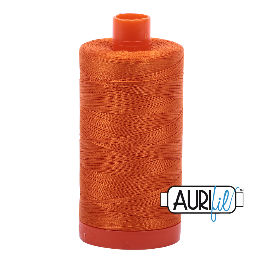 Aurifil 50wt Premium Cotton Thread - Pumpkin Orange Color for Quilting, Sewing & Embroidery - Perfect for Fall Crafts & DIY Projects