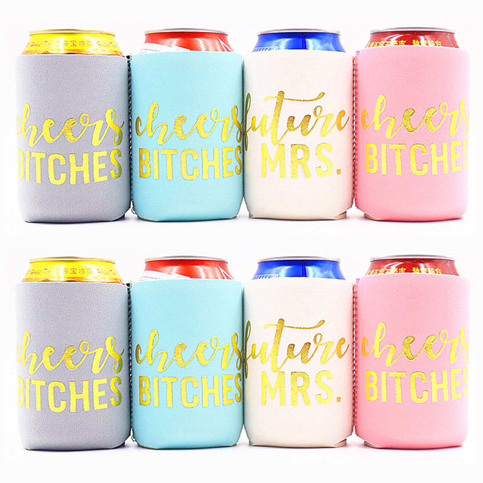 8 Pack Beer Can Sleeves Coolers - Insulated Soda Can Covers for 12oz (355ml) Cans & Bottles | Discreet Beer Hiding, Party, Camping & Outdoor Drinking Accessories