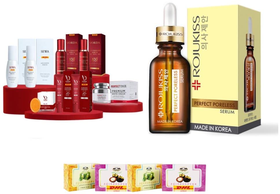 VORDA Premium Cream Lifting Radiant Rich Rojukiss Perfect Poreless Serum 30ml - Anti-Aging Face Serum for Glowing Skin | Reduces Wrinkles & Pores | DHL Express Shipping | Free Tomato Facial Mask Included - Perfect for Daily Skincare Routine & Nighttime Treatment