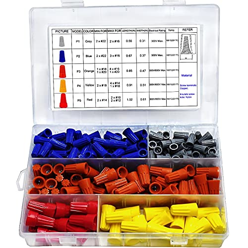 220Pcs Electrical Wire Nut Connectors - MuHize Wire Nut Assortment Kit (2022 New), Spring Insert Twist Caps for Secure Wiring - Perfect for Home Electrical Repairs, DIY Projects, and Professional Installations