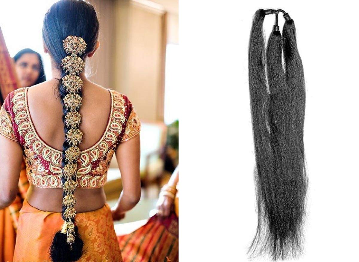 BOXO Hair Parandi for Women - 30 Gram Black Hair Extension Accessory (Pack of 1) | Perfect for Weddings, Parties & Ethnic Hairstyles