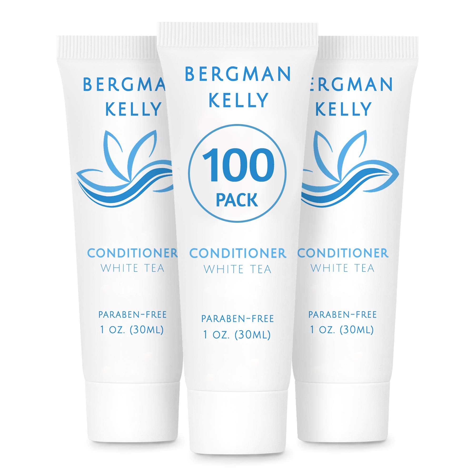 BERGMAN KELLY White Tea Hotel Conditioner (1 Fl Oz, 100 Pack Bulk) - Revitalizing Travel Size Conditioner for Hotels, Spas & Guest Amenities - Refreshing White Tea Scent for Luxurious Hospitality Experience