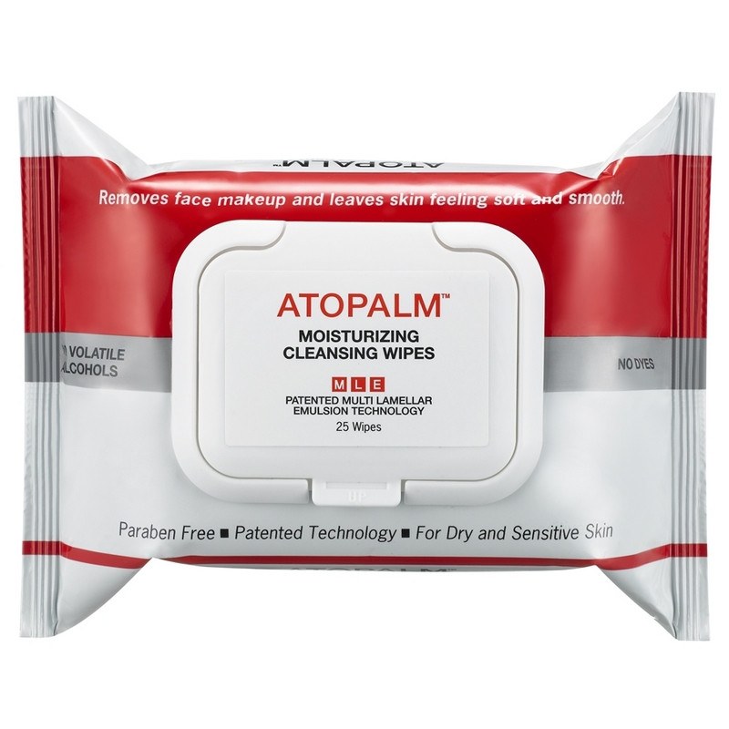 ATOPALM Moisturizing Cleansing Wipes - 25 Count | Gentle Face Wipes for Dry & Sensitive Skin | Perfect for Travel, Gym & Daily Skincare Routine
