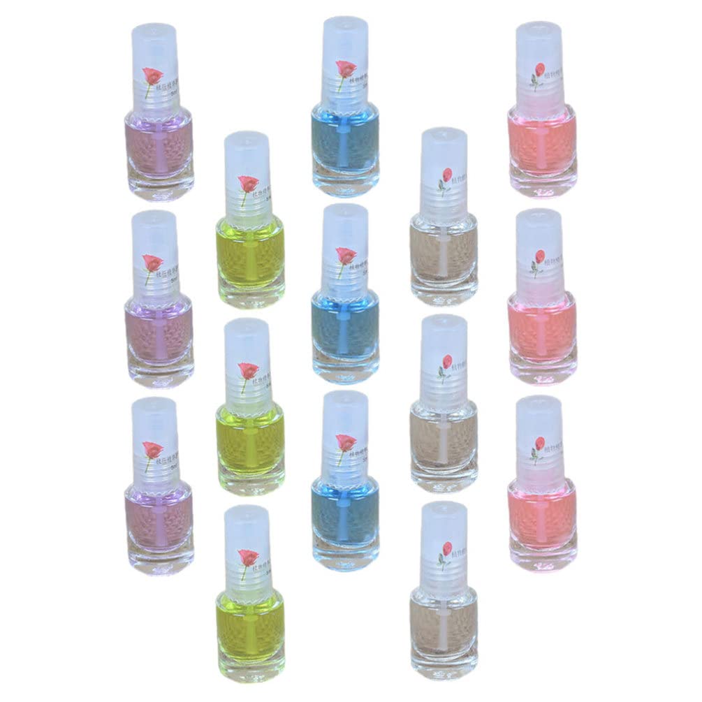 Lurrose 15PCS Nail Cuticle Care Oil - Nail Strengthening & Moisturizing Treatment - Base Oil for Polish - Repair Dry Damaged Nails - Random Colors - Perfect for Manicures, Pedicures & At-Home Nail Care