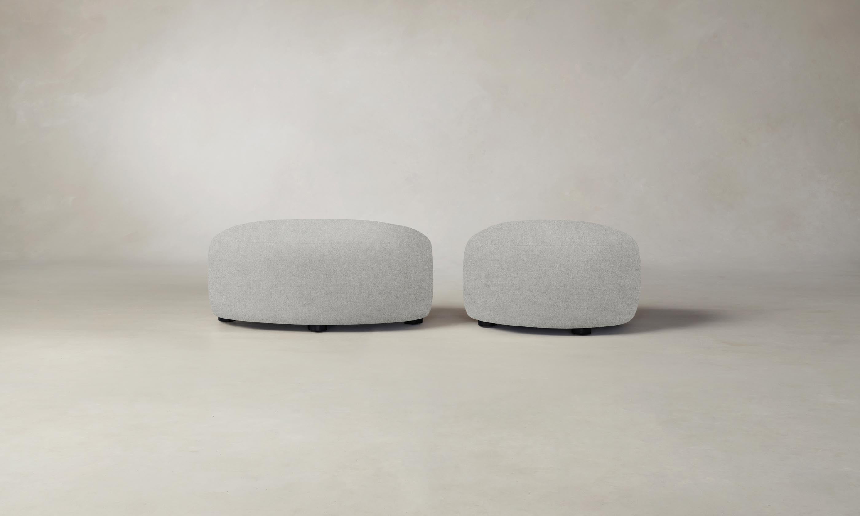 Premium Chelsea Ottoman with Merino Upholstery in Heather Grey - Perfect for Living Rooms, Bedrooms & Home Offices