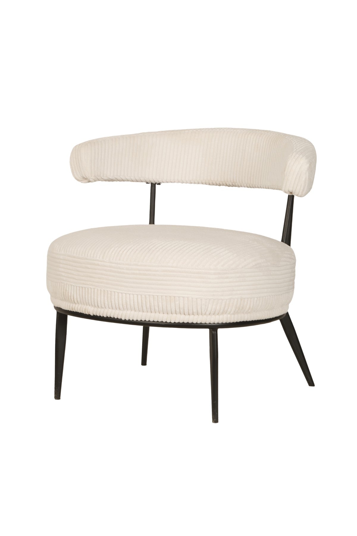 Modern Cream Accent Chair - Soft Upholstered Living Room Armchair for Home, Office & Lounge - Comfortable Reading Chair with Sturdy Metal Legs