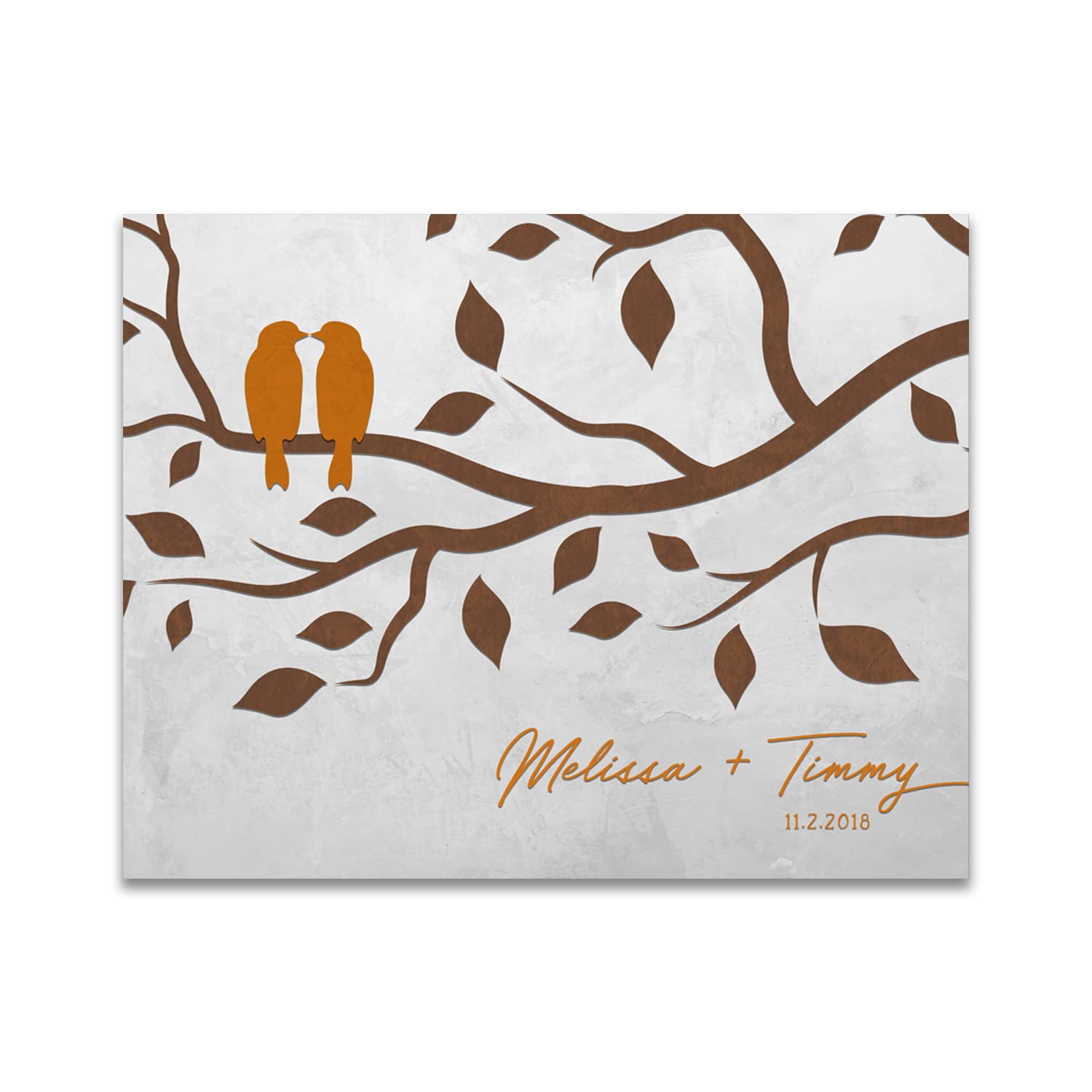 Personalized Love Birds Silhouette Art - Romantic Gift for Couples, Anniversary, Wedding - 11