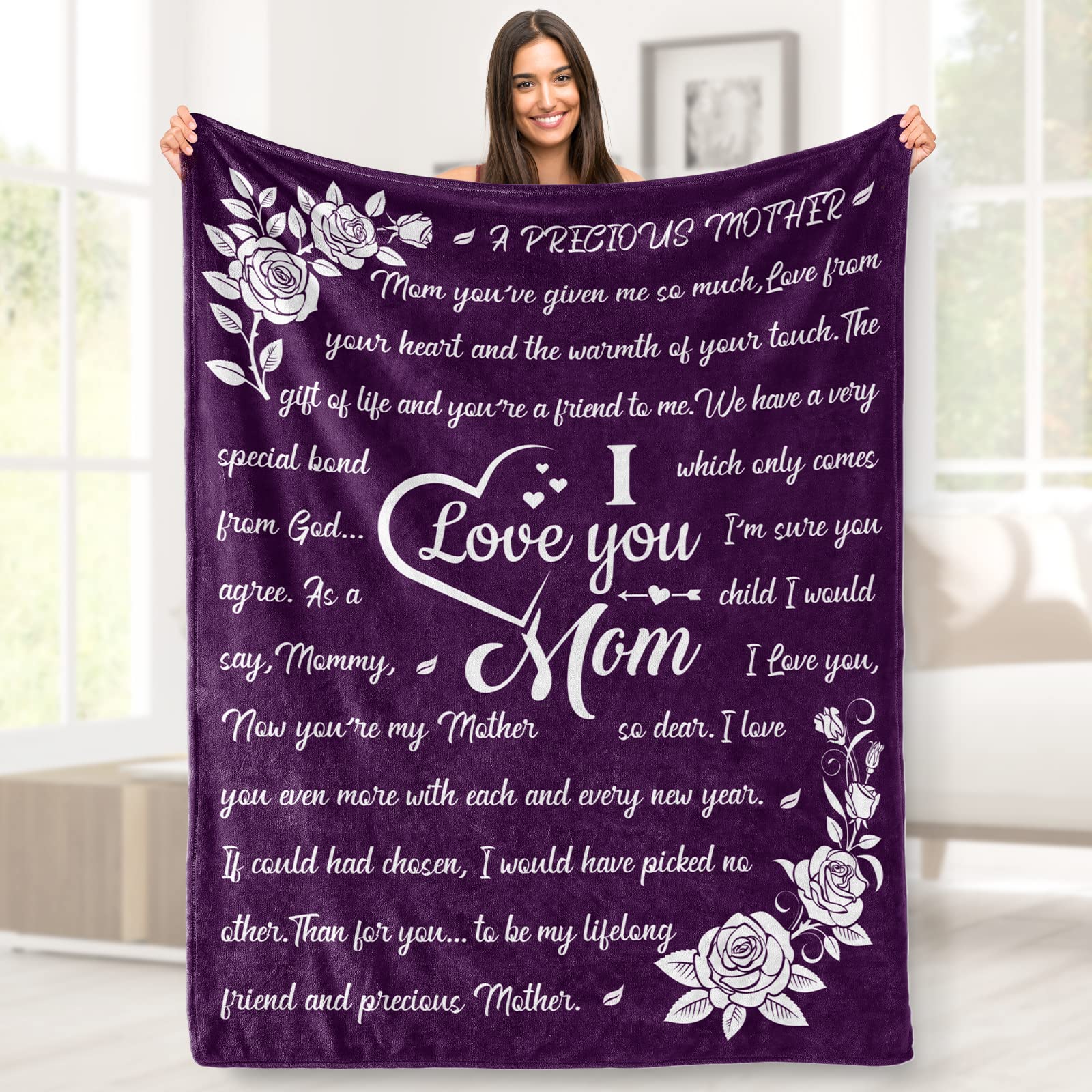 Best Mom Ever Flannel Throw Blanket - 60
