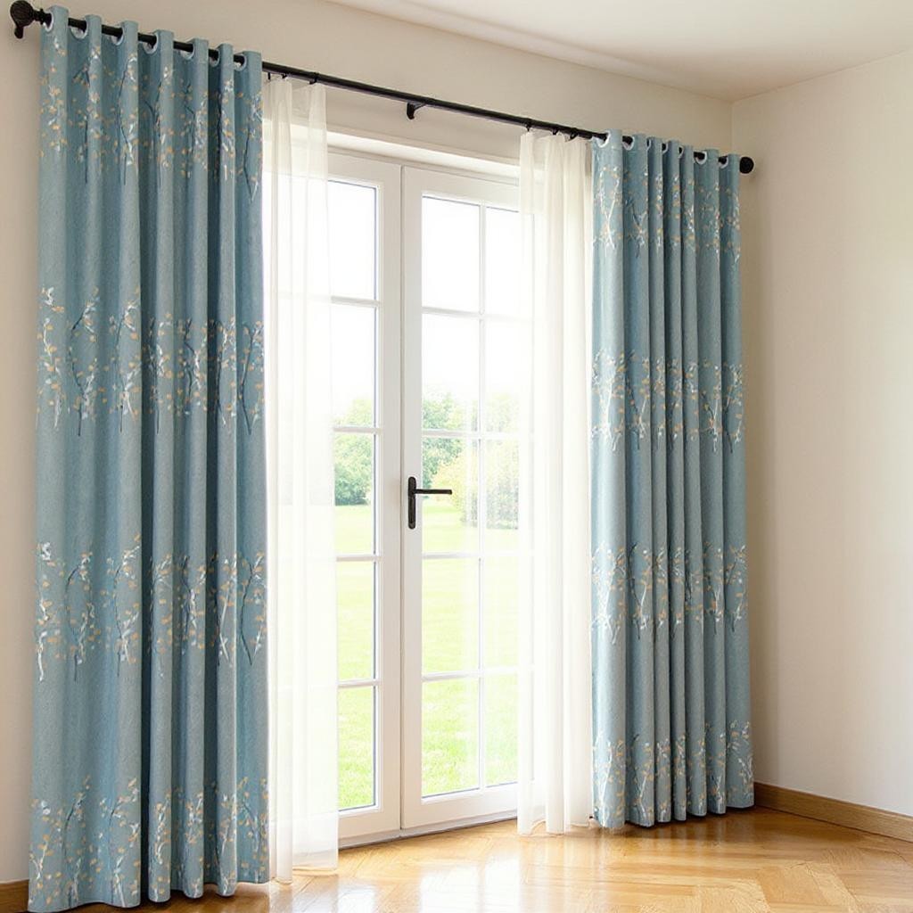 Tinsley Rustic Jacquard Tree Print Blackout Custom Curtains for Living Room & Bedroom - Thermal Insulated Window Drapes for Home Decor