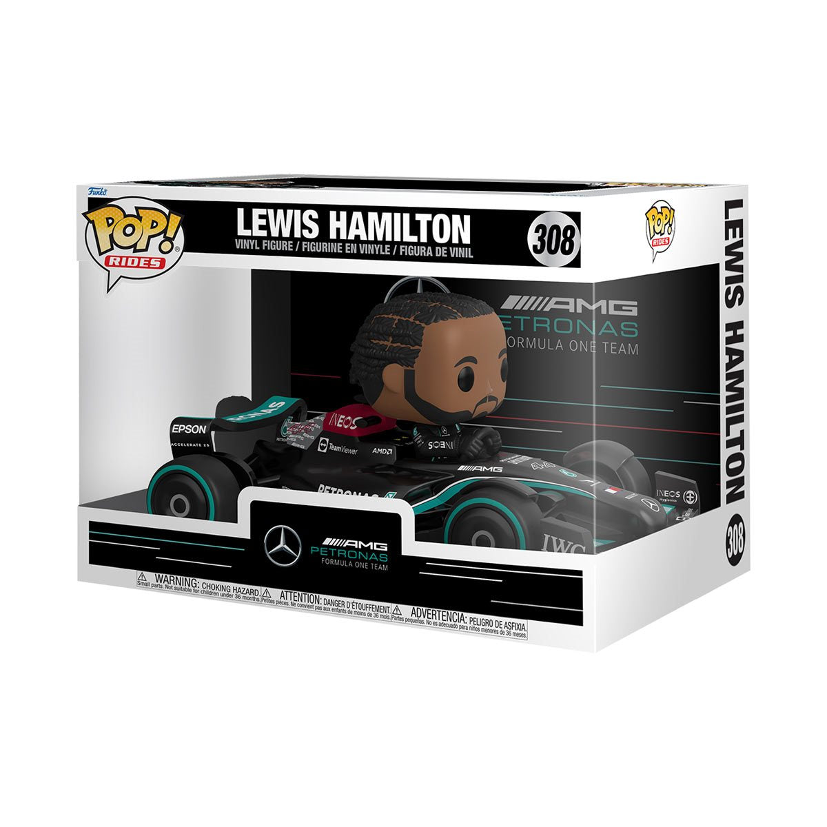 Lewis Hamilton Formula 1 Mercedes Funko Pop! Ride Vinyl Figure #308 - Collectible Racing Car Toy for F1 Fans & Display