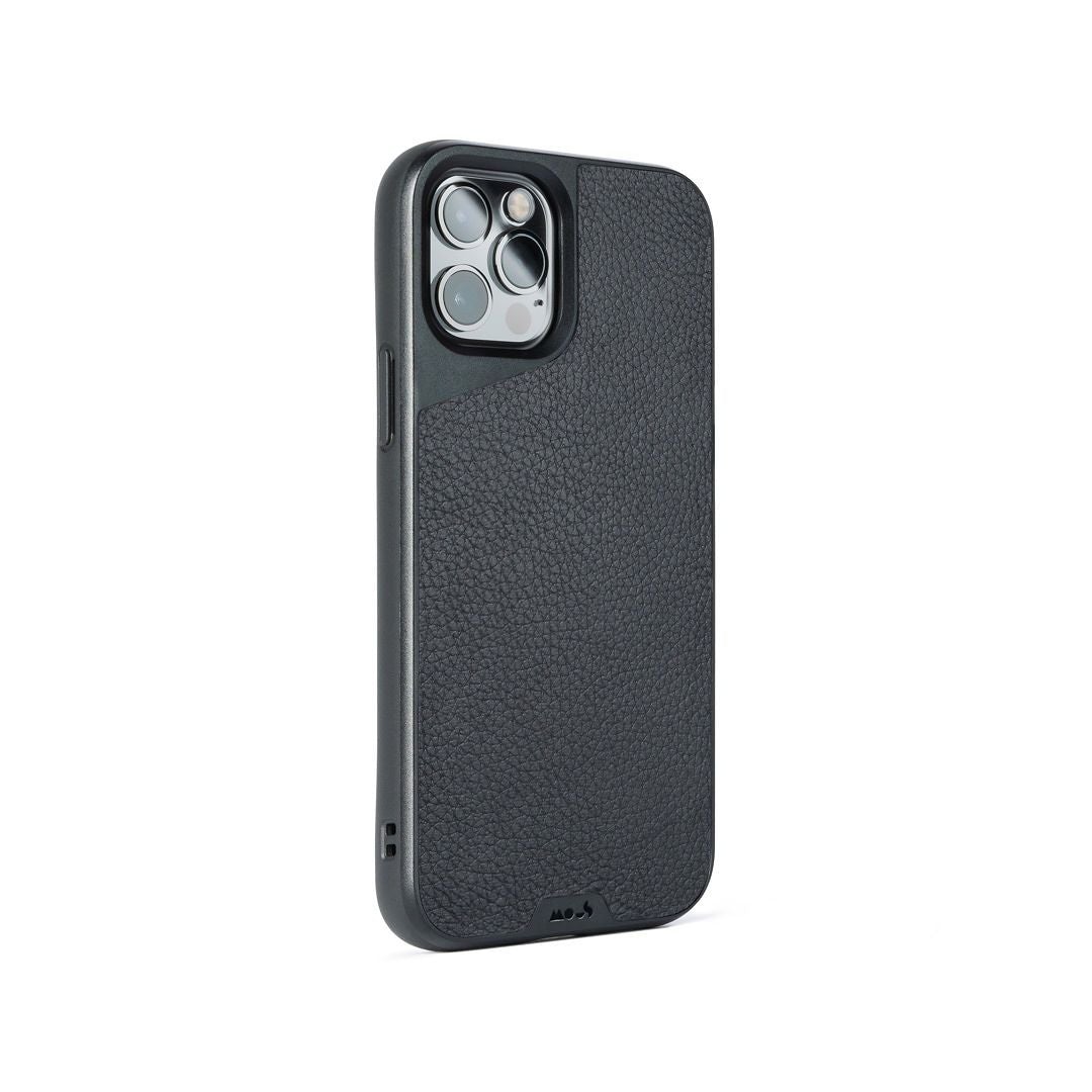 MagSafe Compatible Black Leather iPhone Case for iPhone 14/13/12 Pro Max - Slim Protective Cover with Magnetic Alignment | Perfect for Work, Travel & Everyday Use