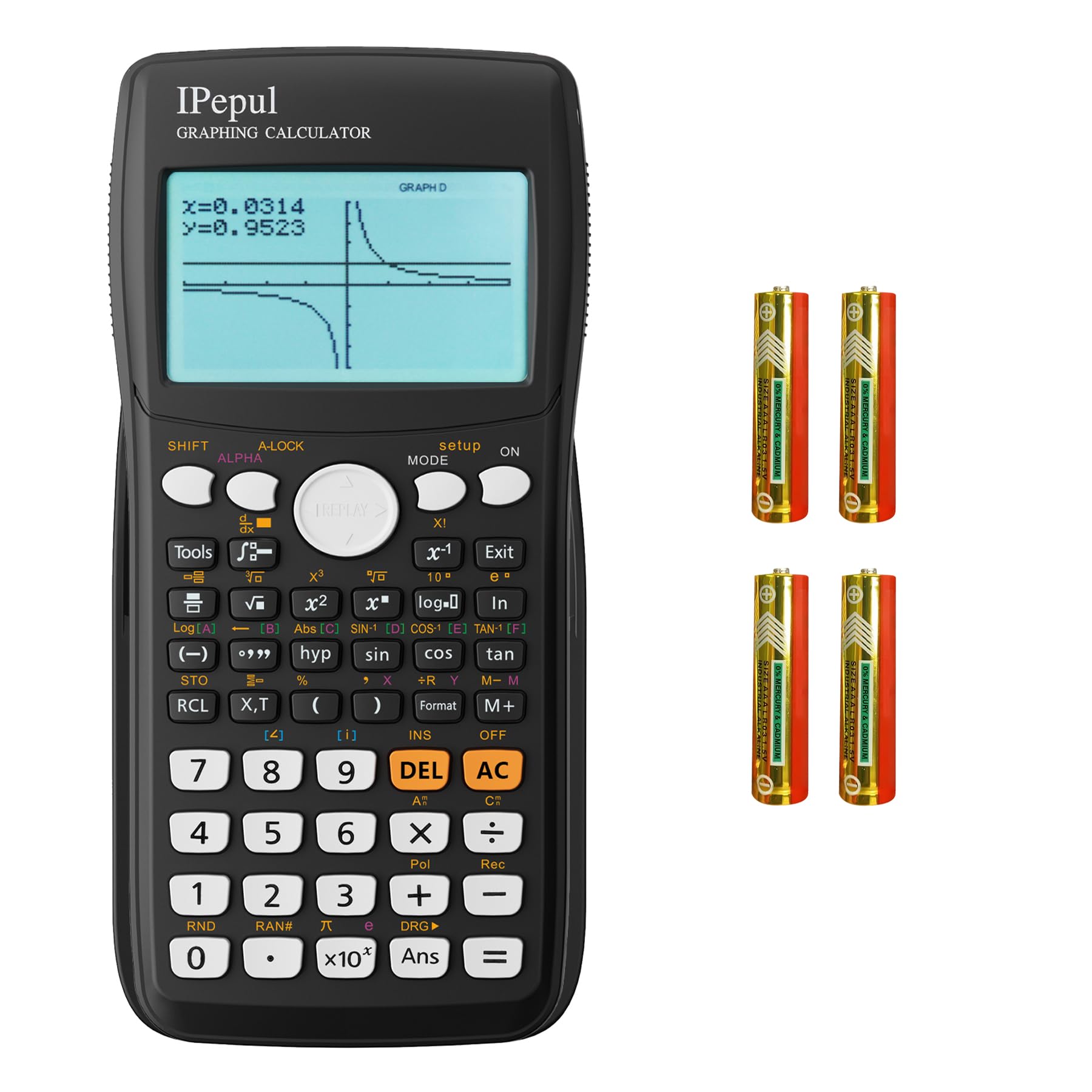 IPepul Scientific Graphing Calculator - 10 Modes & 4 Graphing Functions, Desktop Math Calculator for College Students & High School Teachers - Perfect for Algebra, Calculus, Statistics & Engineering Classes (Black)