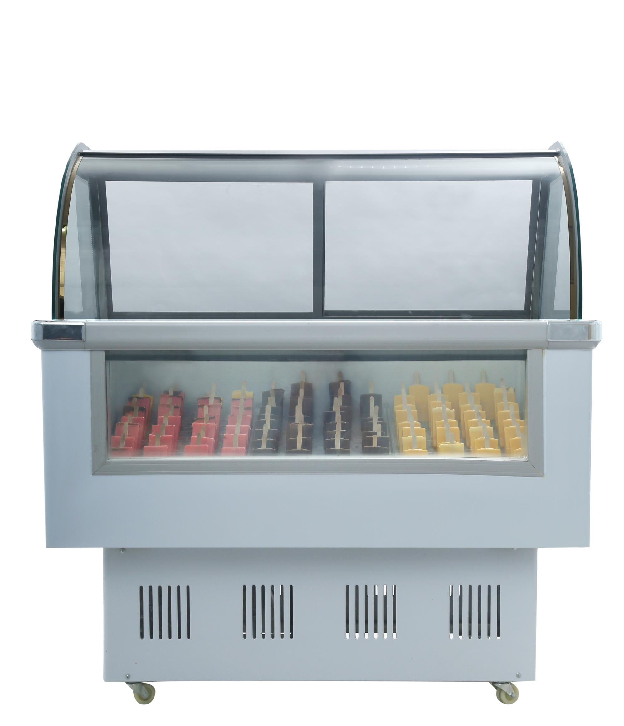 Commercial 52 Popsicle Ice Cream Freezer Case - 1.4L Large Capacity for Restaurants, Cafes & Ice Cream Shops - Perfect for Displaying Frozen Treats in Retail Stores & Food Businesses
