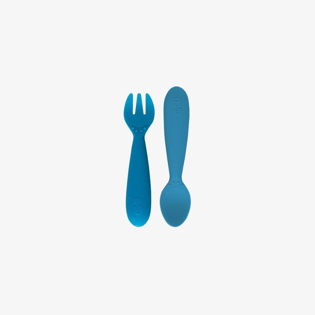 EZPZ Mini Utensils Set - BPA-Free Silicone Baby Spoons & Forks for Toddlers - Perfect for Self-Feeding, Travel, and Daycare Use