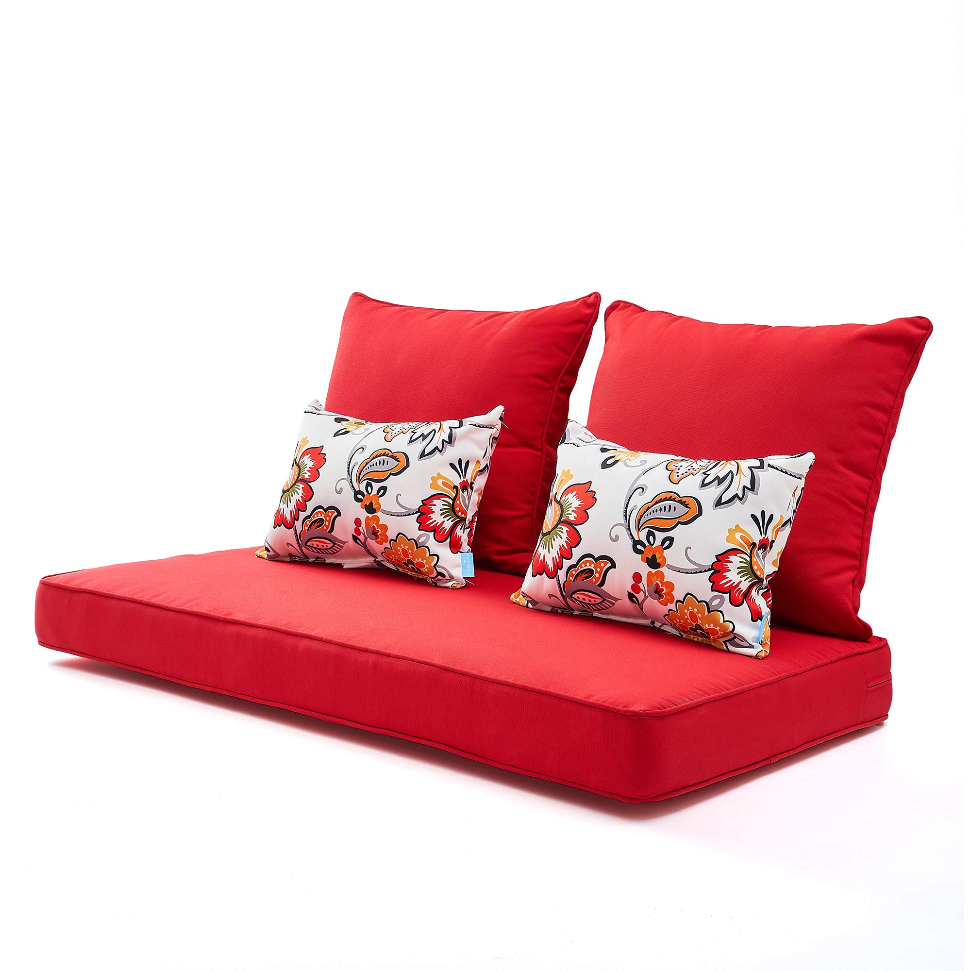 ARTPLAN All-Weather Outdoor Loveseat Cushions Set of 5 - Waterproof Patio Deep Seating Cushions for Garden, Deck & Poolside Furniture | Perfect for Backyard Relaxation & Outdoor Entertaining
