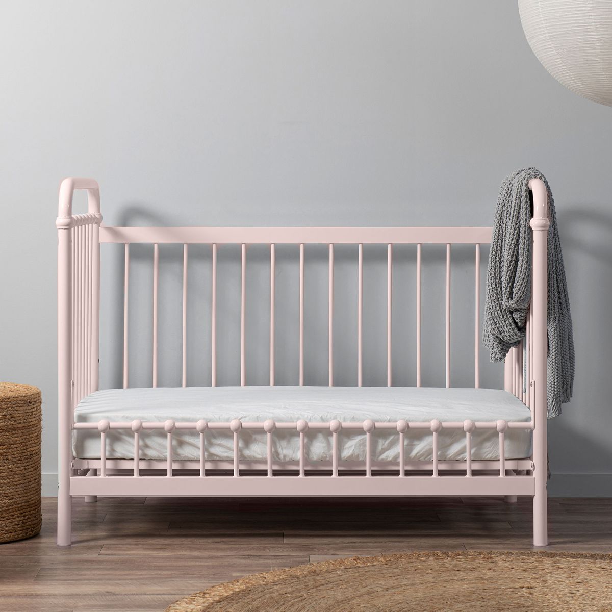 Sonata Convertible Toddler Bed - Pink | Safe & Sturdy Cot to Bed Transition for Kids | Perfect for Nursery, Daycare & Home Use