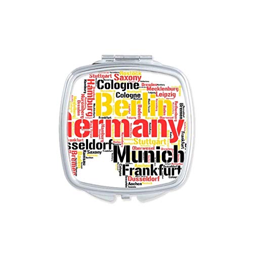 DIYthinker Germany City Map Style Double-Sided Compact Mirror - Portable Pocket Makeup Mirror with Elegant Illustration, Perfect for Travel, Home Decor & Gift Giving