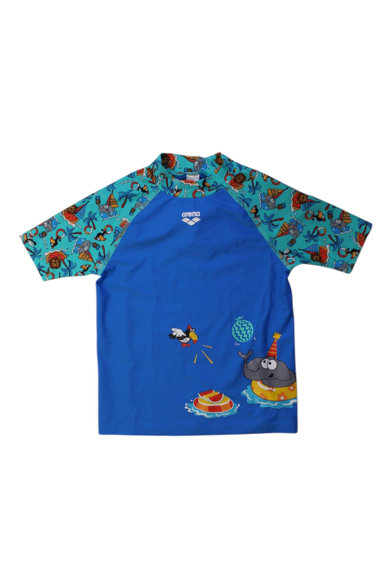 Kids' Elephant Print Rash Guard Swim Shirt - Size 6T for Boys & Girls - UV Protection Sun Shirt for Swimming, Surfing & Beach Activities