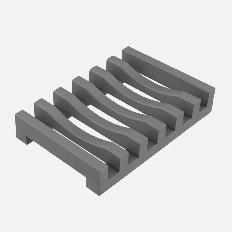 Waveform Silicone Soap Holder - Non-Slip Bathroom Organizer for Showers, Sinks & Kitchen - Durable, Easy to Clean Soap Dish for Liquid or Bar Soap - Perfect for Home, Spa, RV & Travel Use